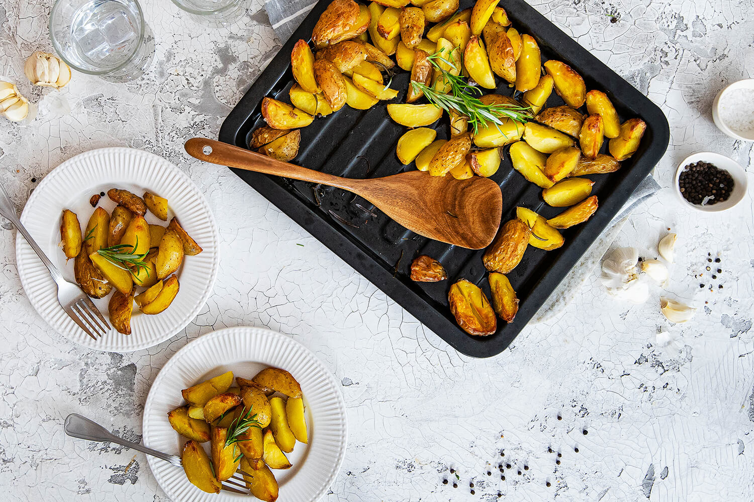 Einfache Rosmarinkartoffeln aus dem Backofen - Einfach Kartoffel